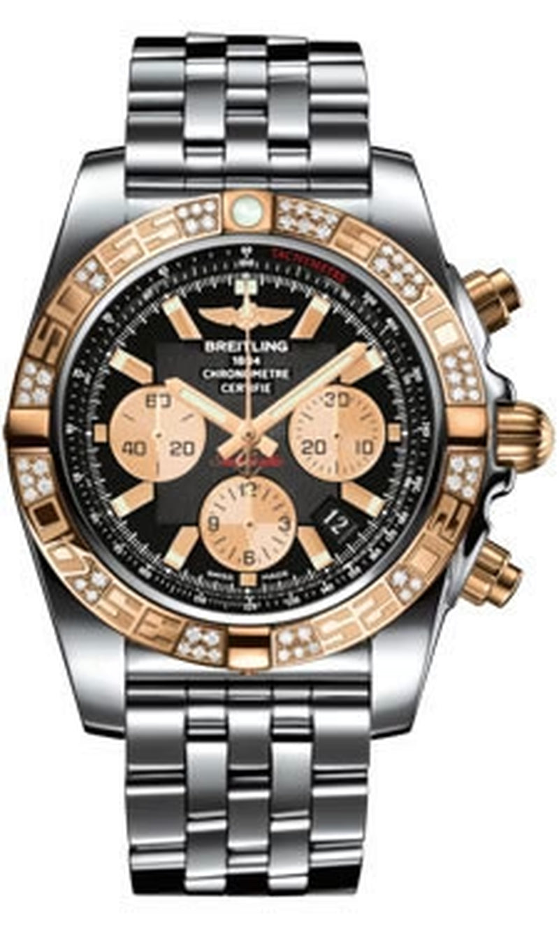 '- Chronomat 44 Steel and Rose Gold 60 Diamond Bezel - Pilot Bracelet - Steel