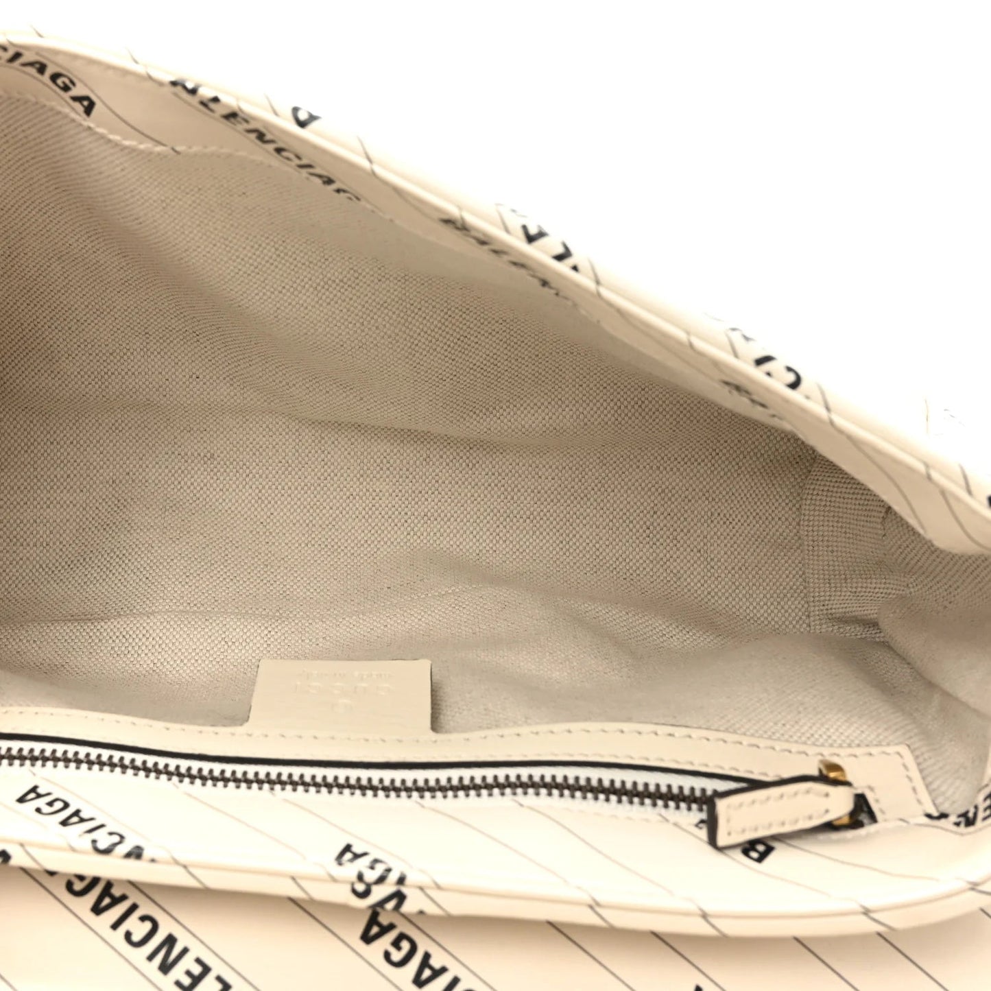 X BALENCIAGA Calfskin Matelasse Logo Print Small GG Marmont Shoulder Bag White