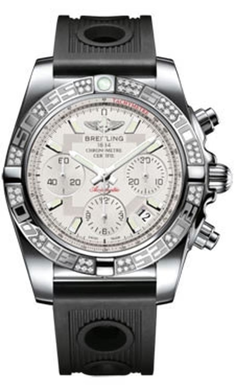'- Chronomat 41 Steel Diamond Bezel - Ocean Racer Strap