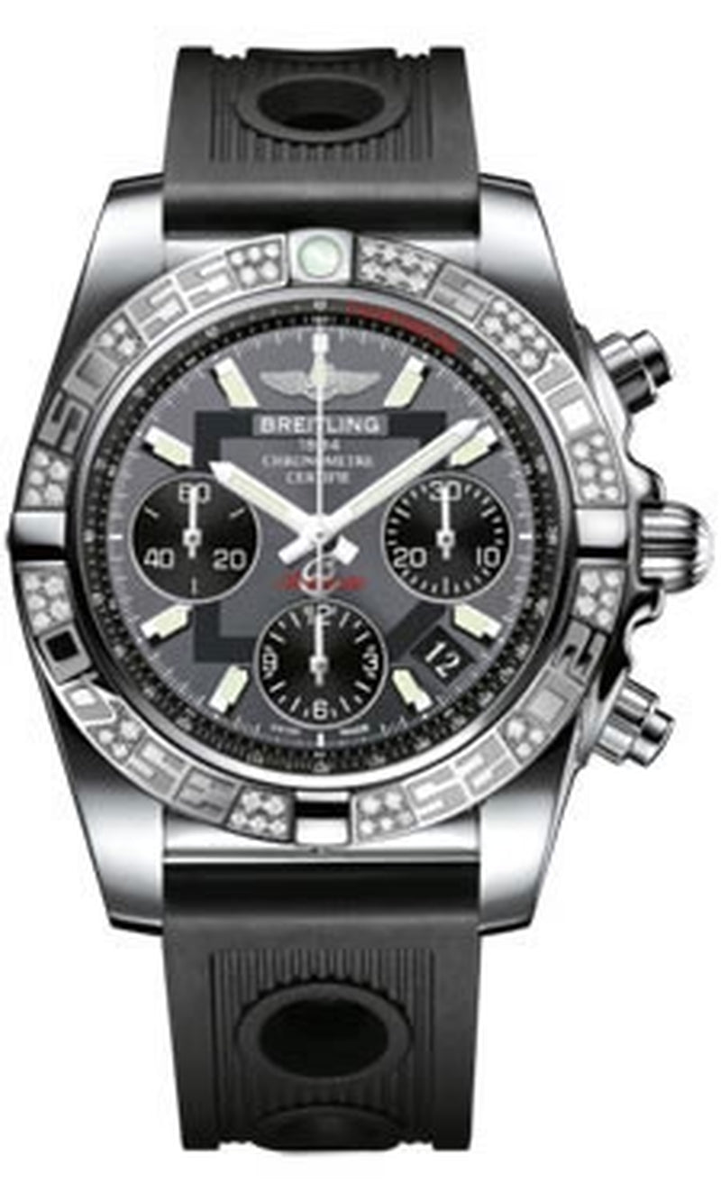 '- Chronomat 41 Steel Diamond Bezel - Ocean Racer Strap