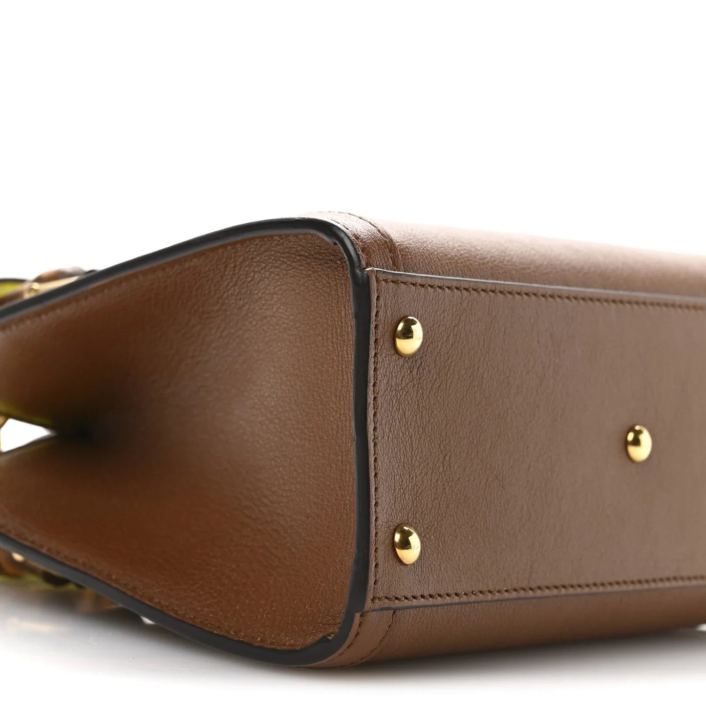 Wonka Grain Calfskin Mini Diana Tote Bag Cuir Yellow Fluo