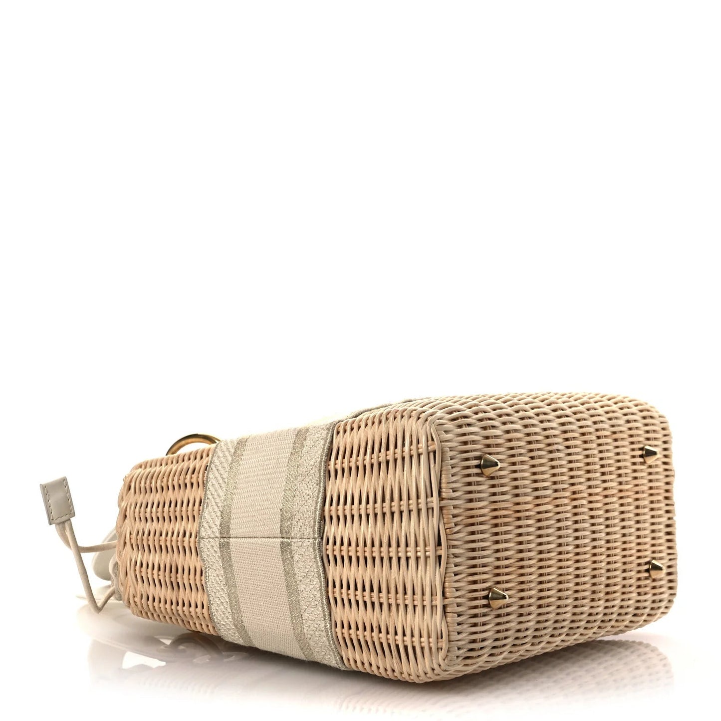 Wicker Oblique Medium Lady Dior Bag Beige