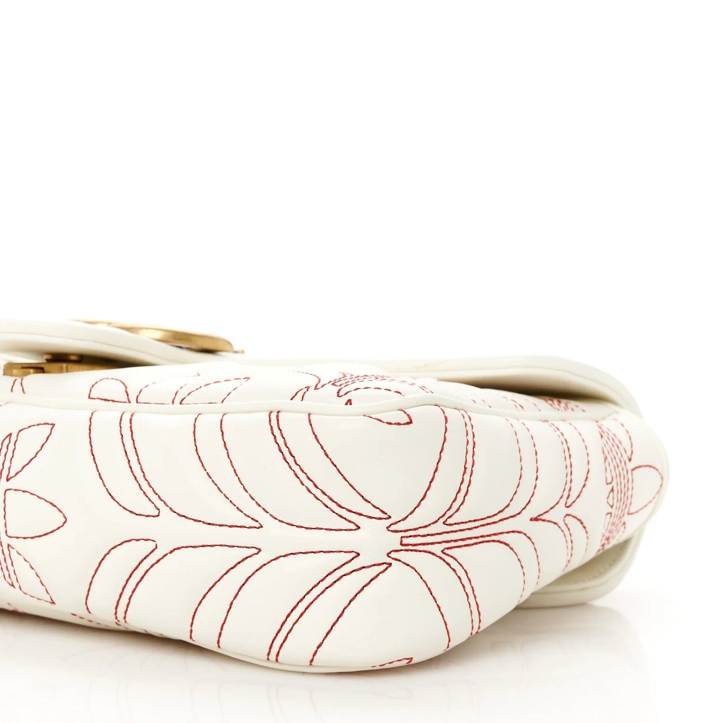 X adidas Calfskin Matelasse Small GG Marmont Shoulder Bag off White