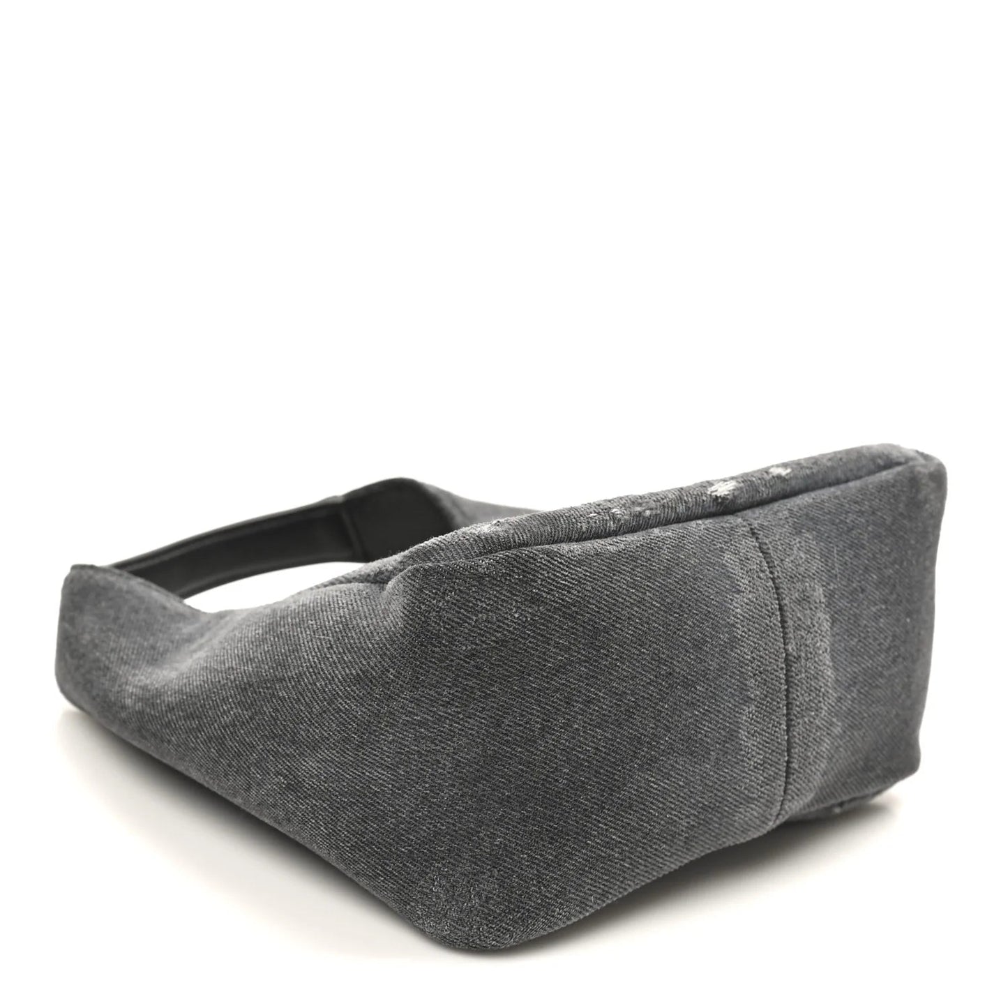 Washed Denim Calfskin Crocodile Embossed Mini G-Lock Hobo Black