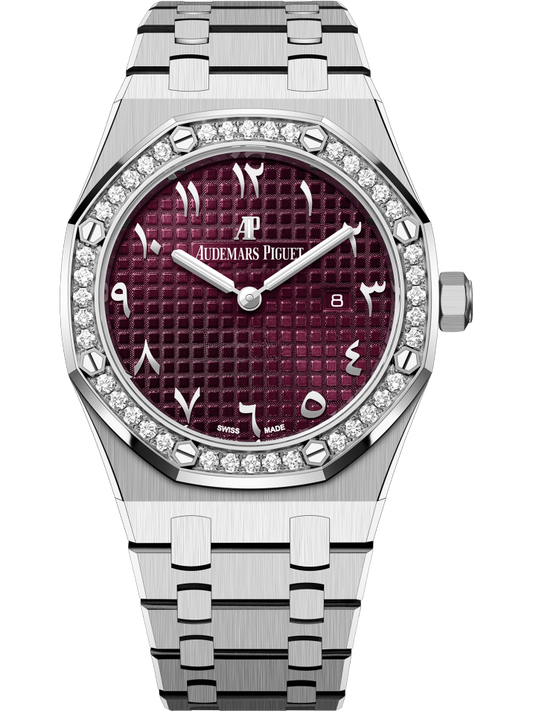 Audemars Piguet Royal Oak, Diamond Bezel, 18K White Gold, Purple Arabic Numerals Dial 67651BC.ZZ.1261BC.01