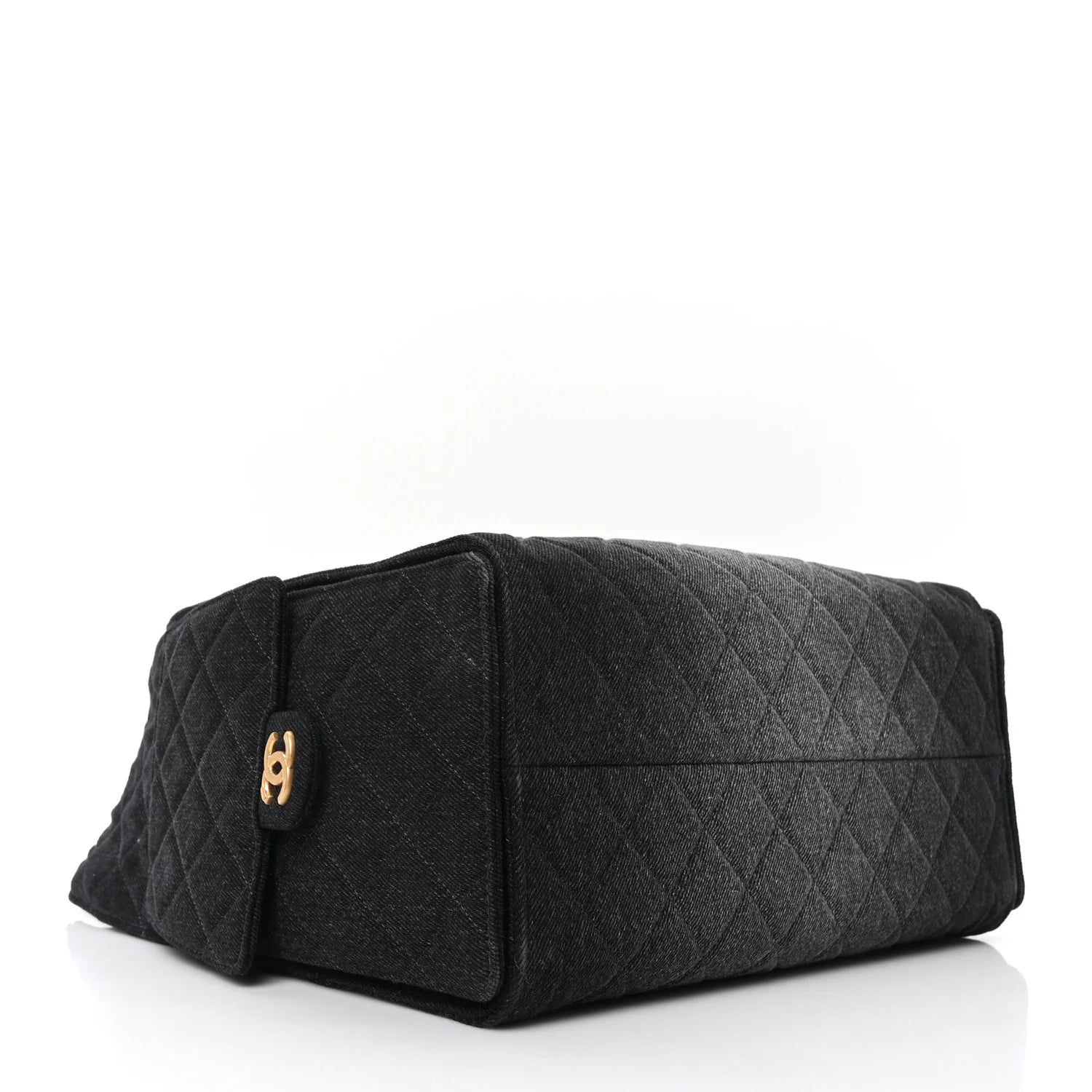 Washed Denim Quilted Medium  25 Handbag Black