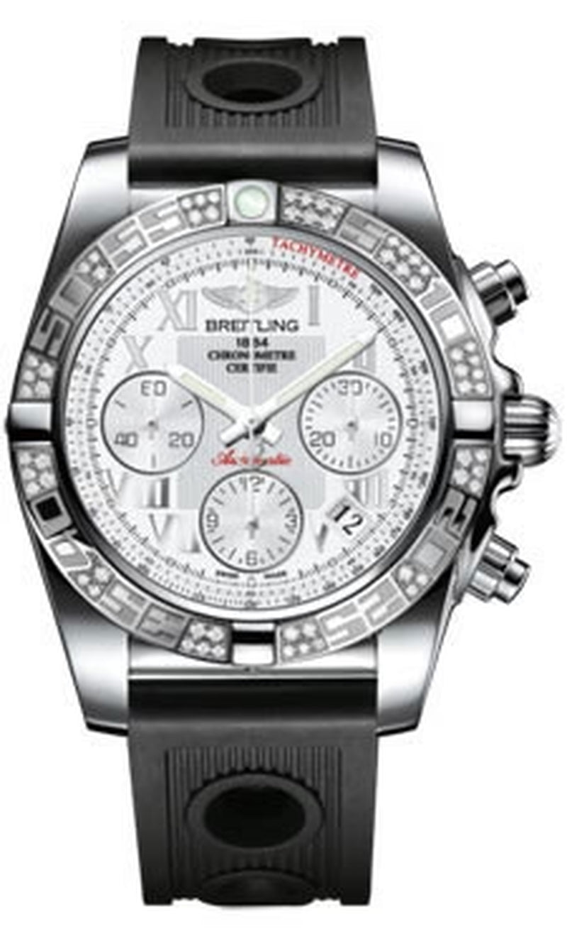 '- Chronomat 41 Steel Diamond Bezel - Ocean Racer Strap