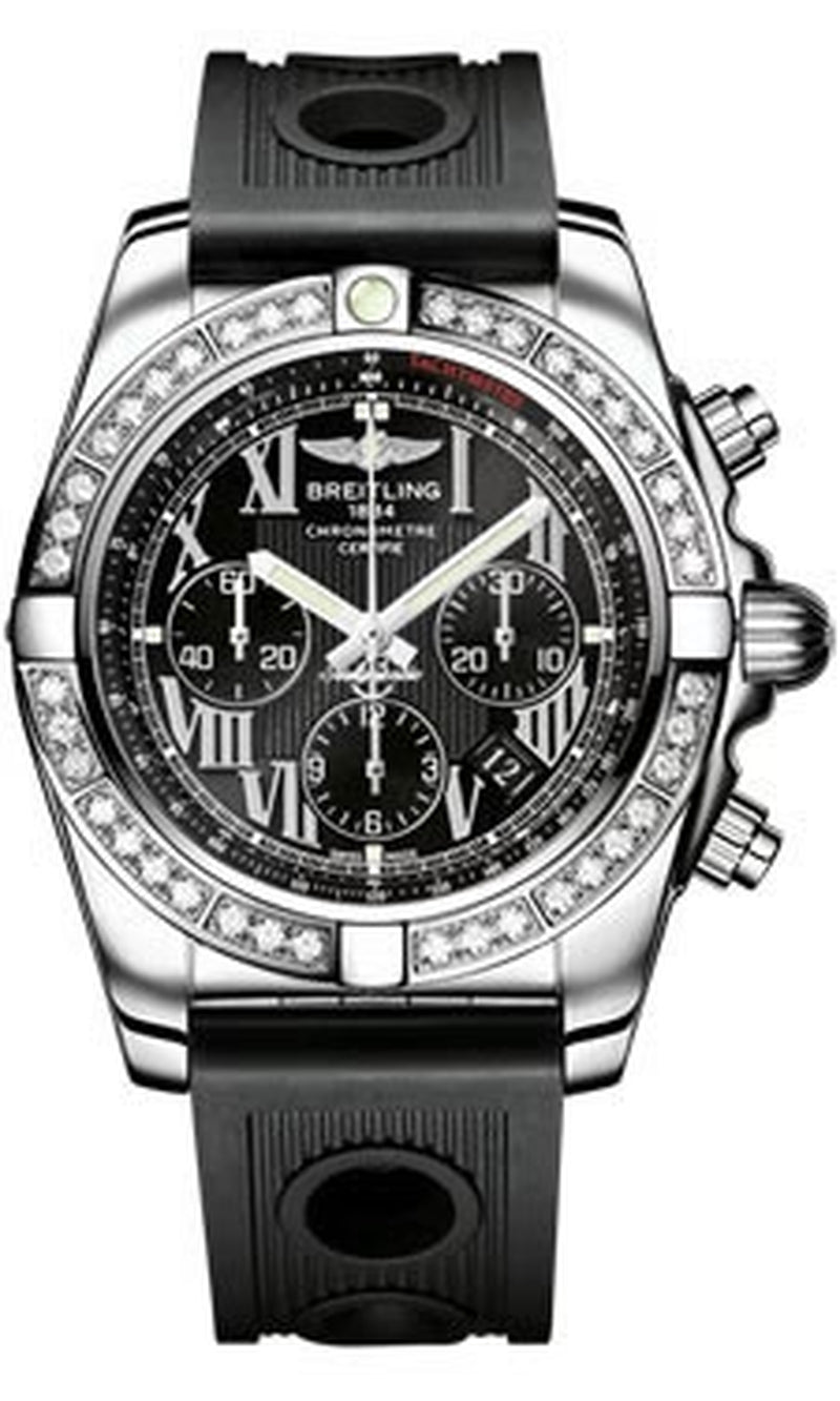 '- Chronomat 44 Steel 40 Diamond Bezel - Ocean Racer Strap