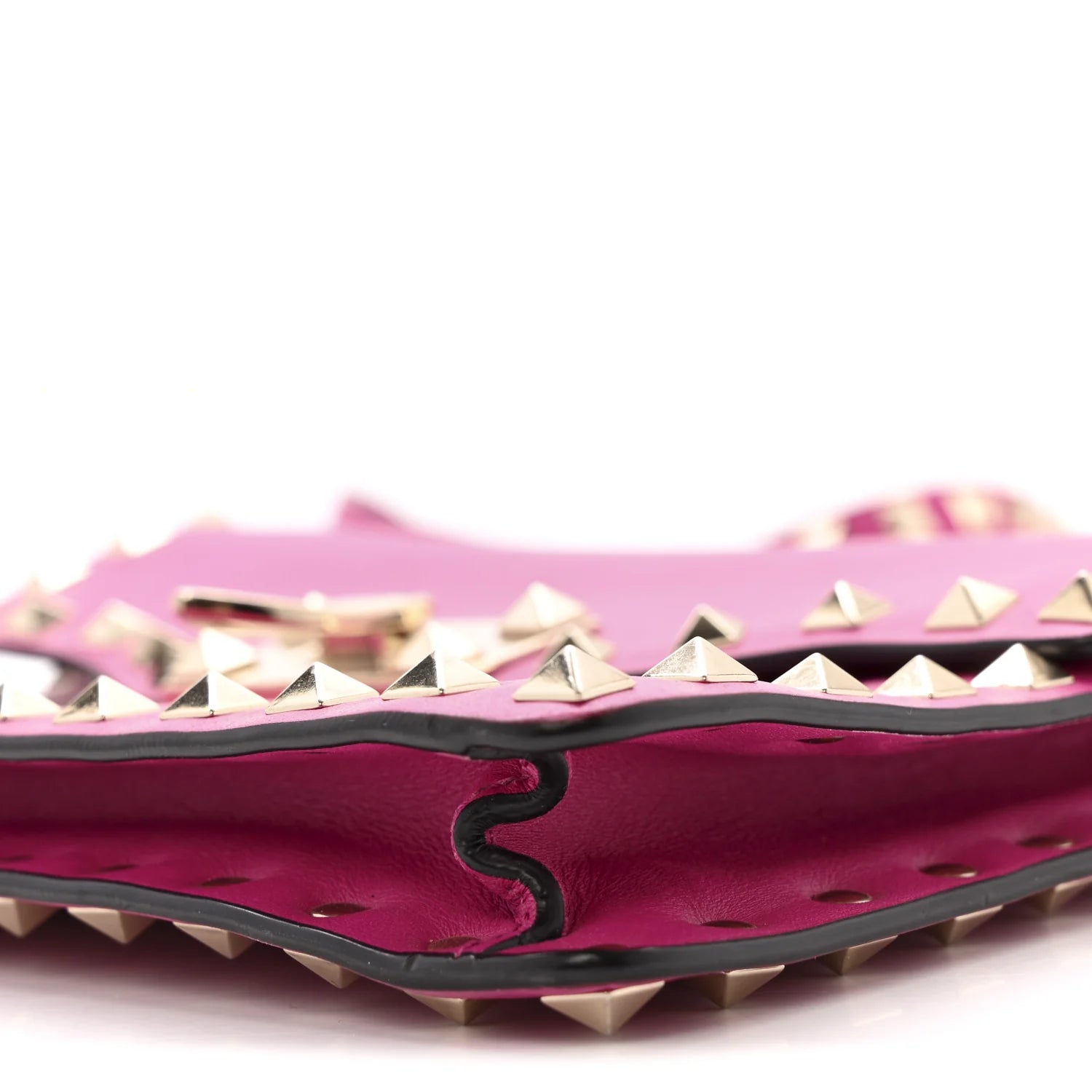 Vitello Small Rockstud Flip Lock Crossbody Bag Fuxia