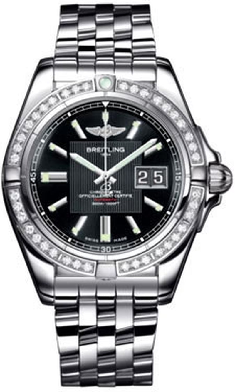 '- Galactic 41 Stainless Steel - Diamond Bezel - Pilot Bracelet