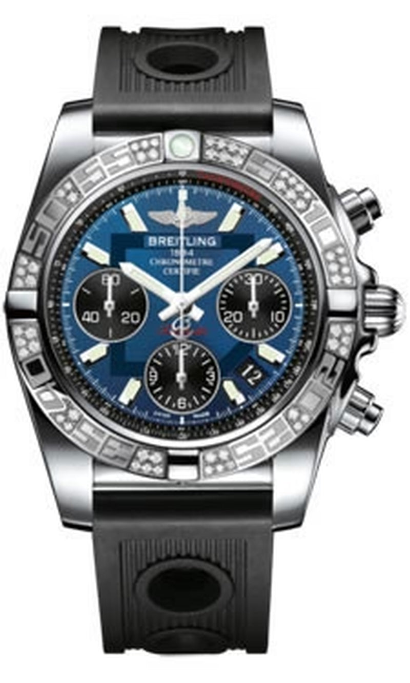 '- Chronomat 41 Steel Diamond Bezel - Ocean Racer Strap