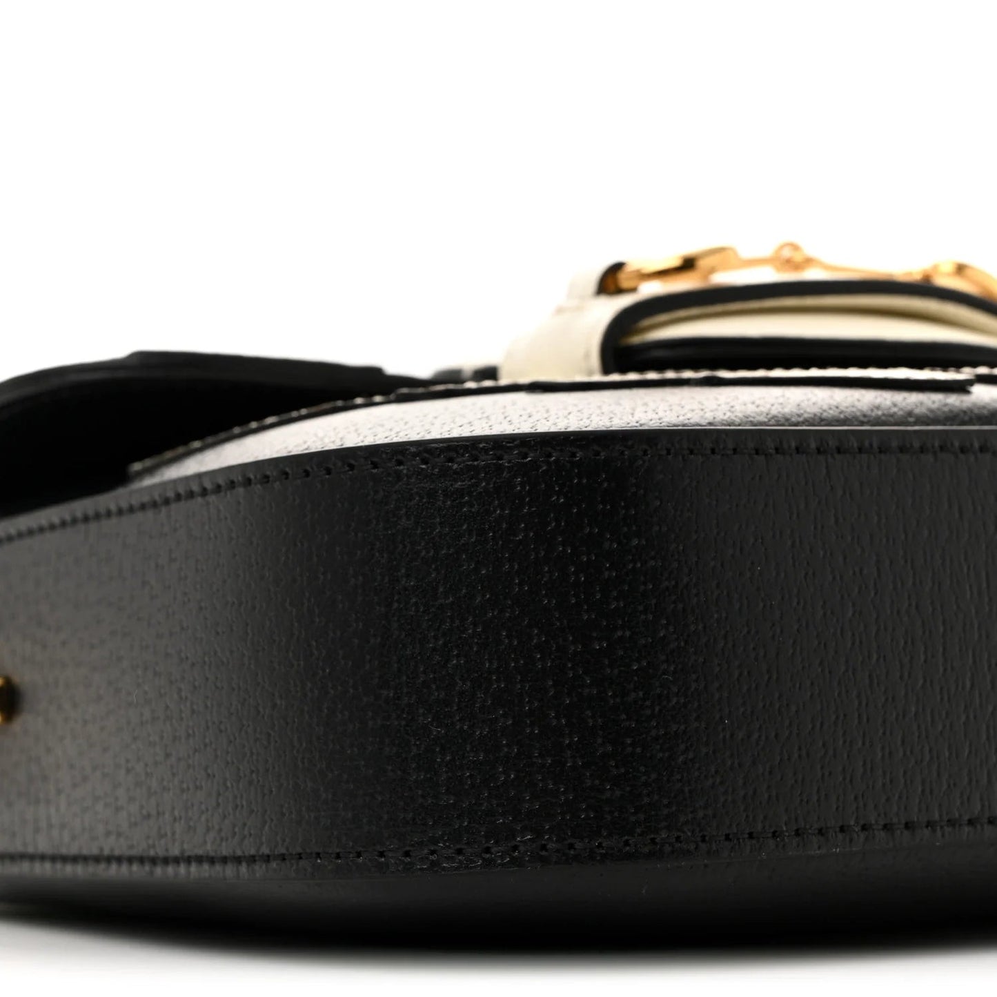 X adidas Textured Dollar Calfskin Web Trefoil Mini Horsebit 1955 Shoulder Bag Black off White