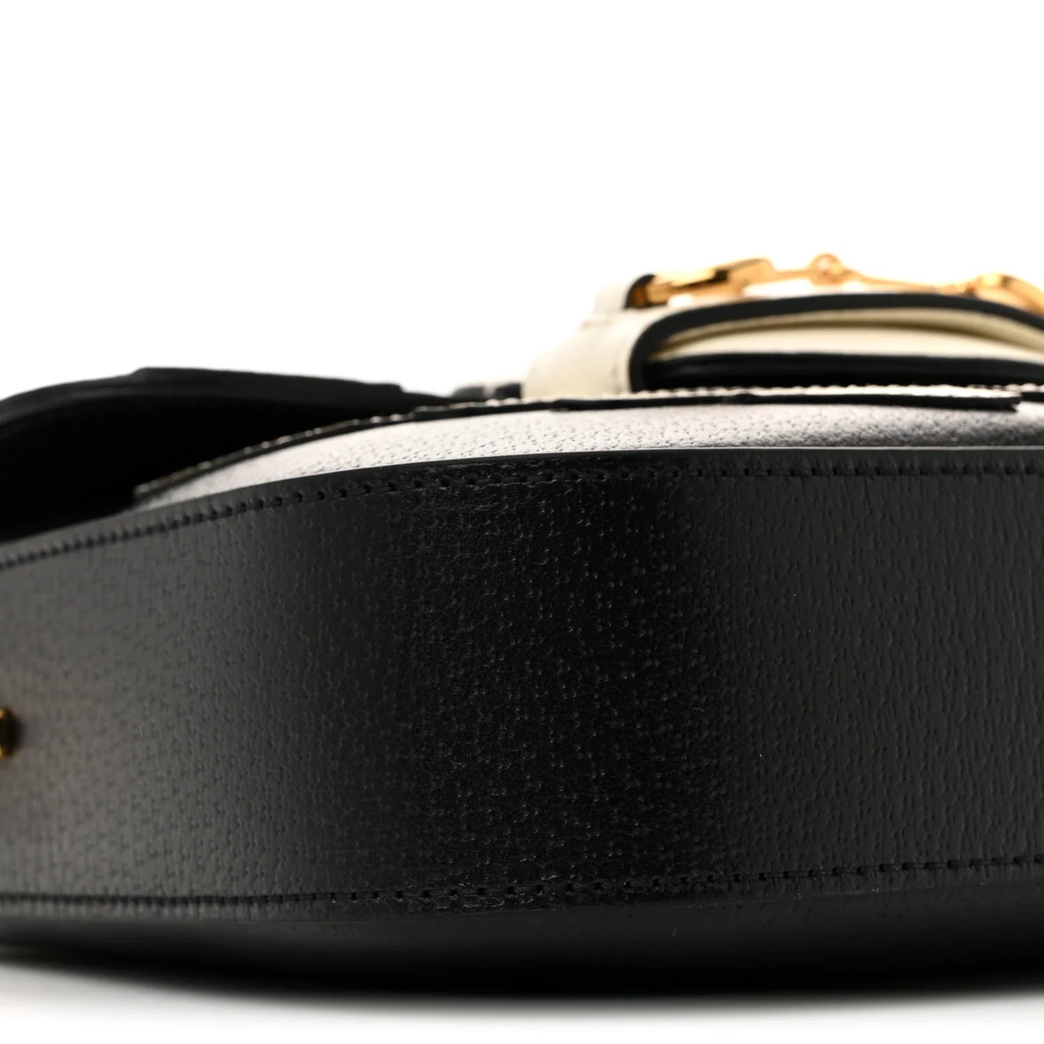 X adidas Textured Dollar Calfskin Web Trefoil Mini Horsebit 1955 Shoulder Bag Black off White