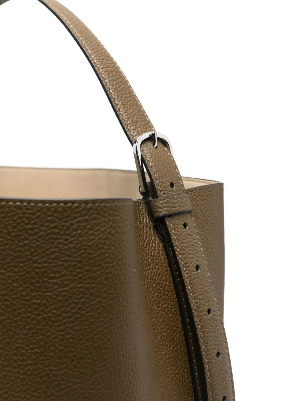"BELTED GRAINED LEATHER" TOTE BAG