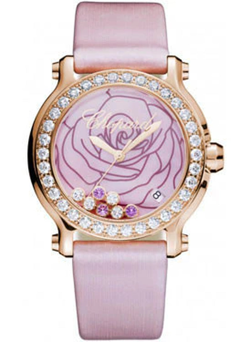 '- Happy Sport - round Medium - Rose Gold - Fabric Strap