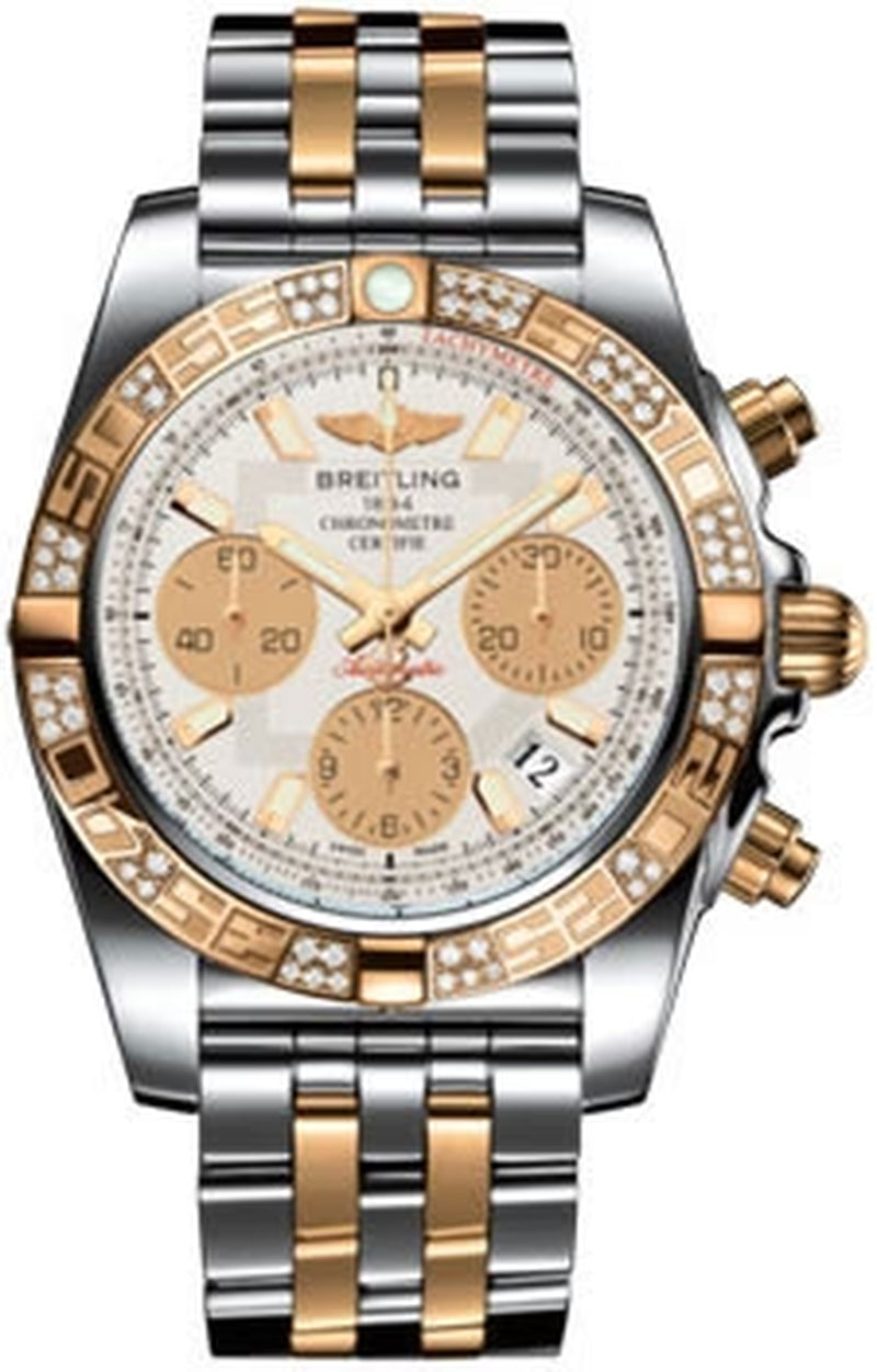 '- Chronomat 41 Steel and Gold Diamond Bezel - Steel and Gold Pilot Bracelet