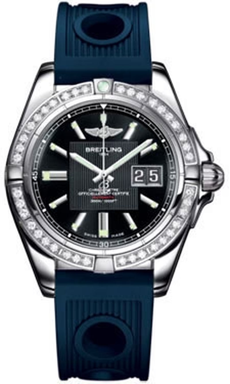 '- Galactic 41 Stainless Steel - Diamond Bezel - Ocean Racer Strap