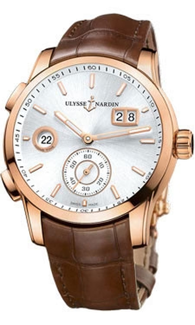 '- Dual Time Manufacture - Rose Gold - Leather Strap