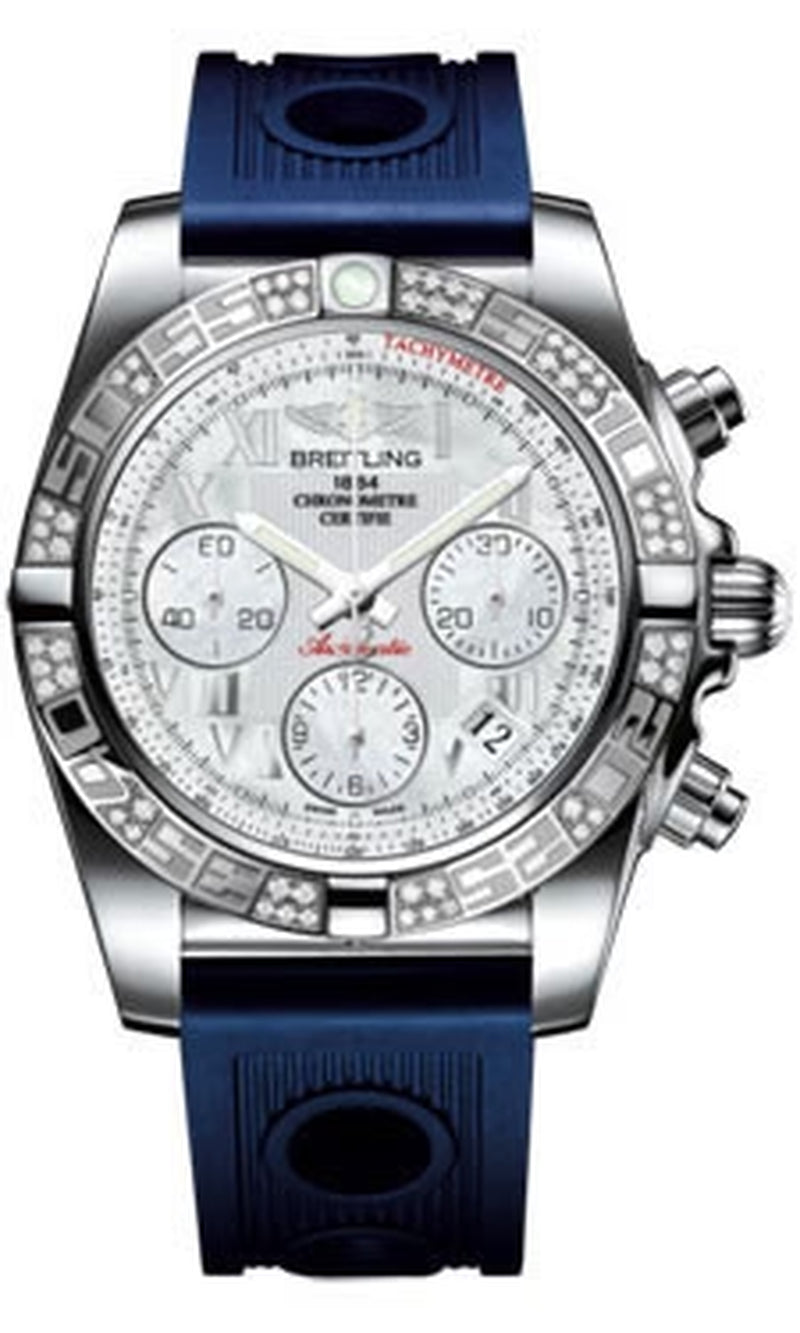'- Chronomat 41 Steel Diamond Bezel - Ocean Racer Strap