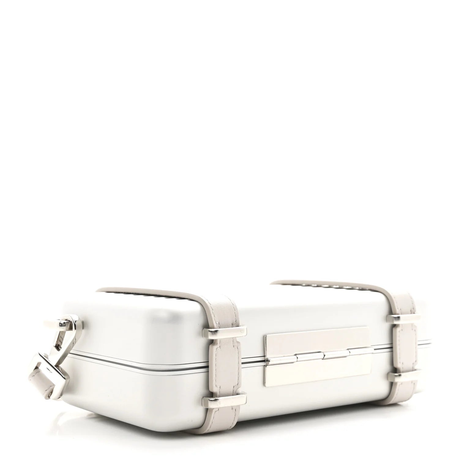 X RIMOWA Aluminum Personal Clutch on Strap Silver