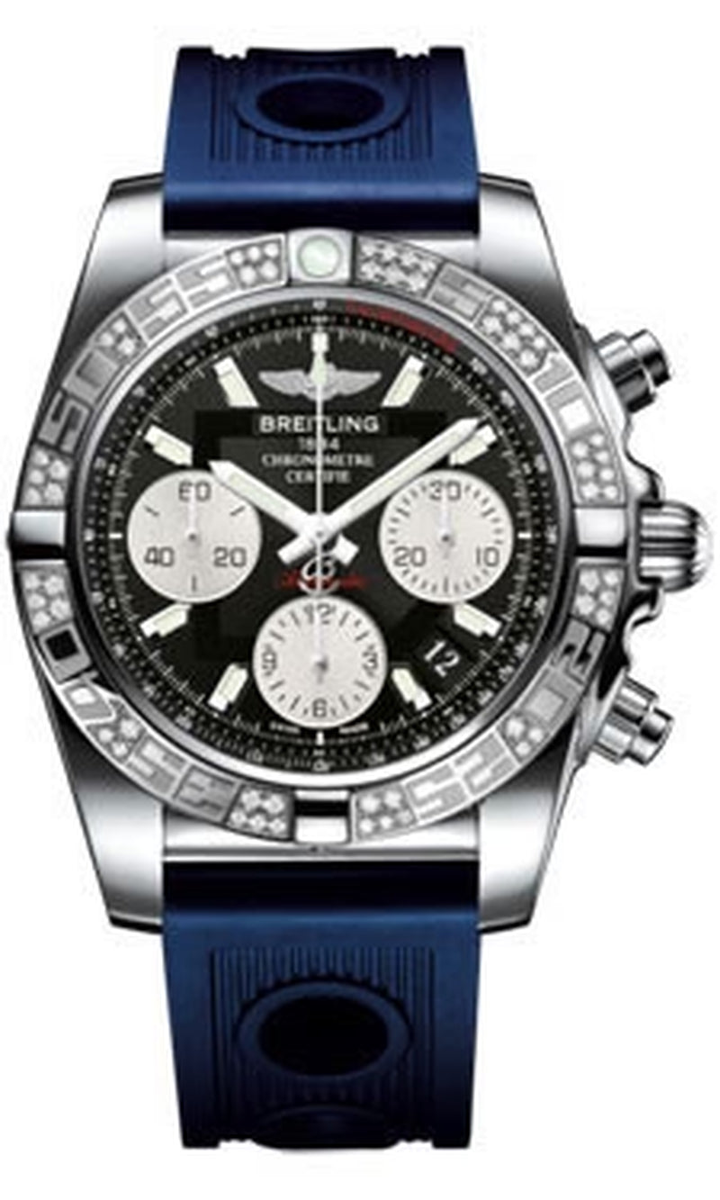 '- Chronomat 41 Steel Diamond Bezel - Ocean Racer Strap
