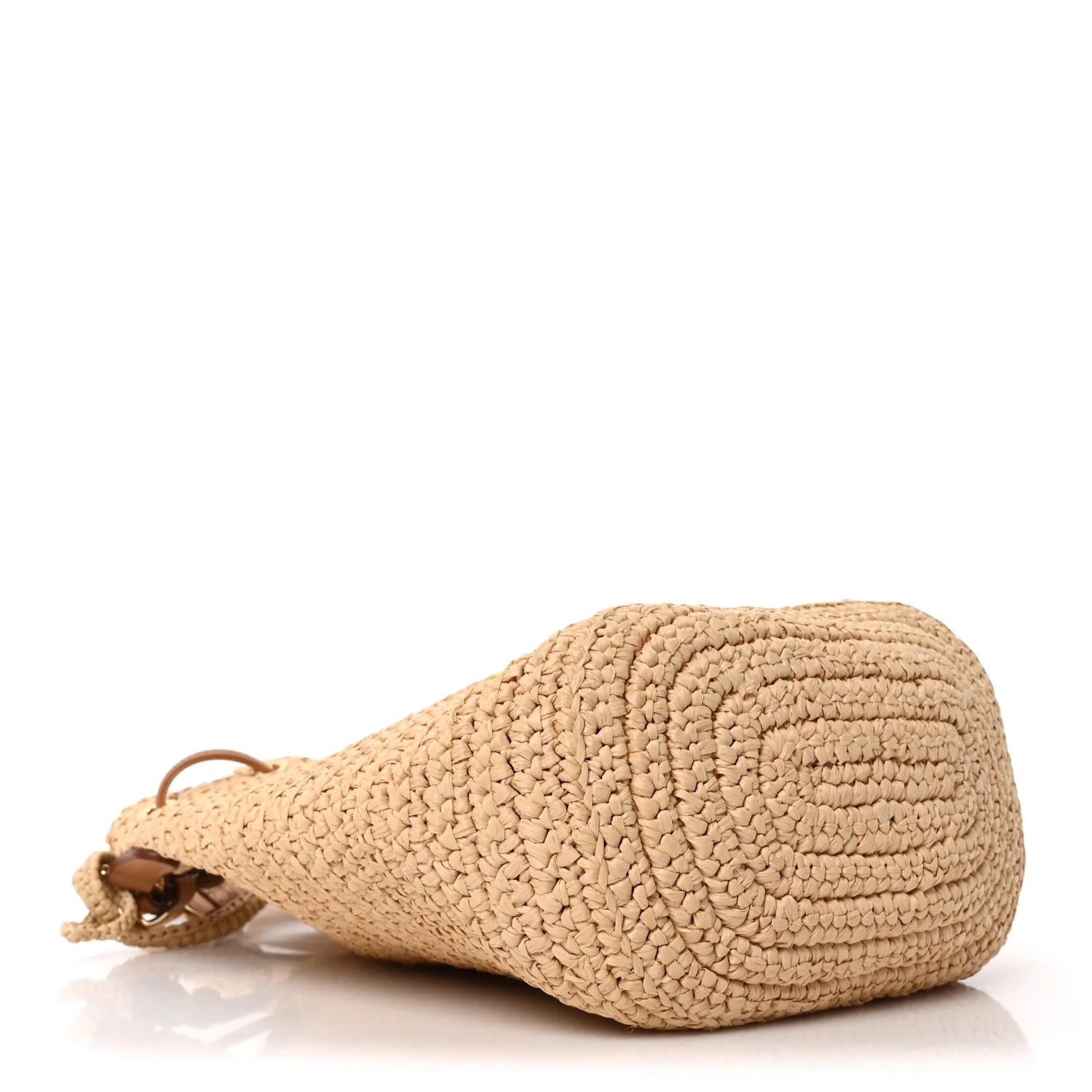 Yarn Raffia Effect Crochet Small Bucket Bag Naturale