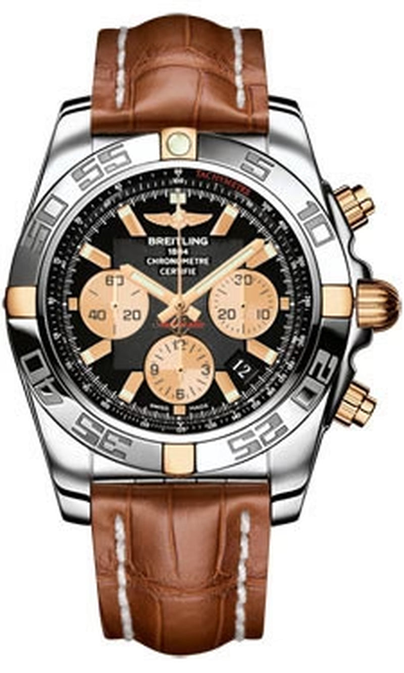 '- Chronomat 44 Two-Tone Polished Bezel - Croco Strap