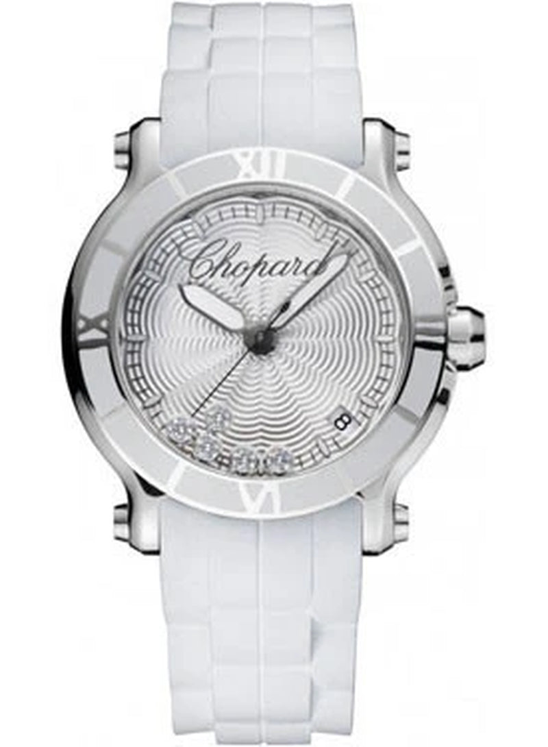 '- Happy Sport - round Medium - Stainless Steel - Rubber Strap