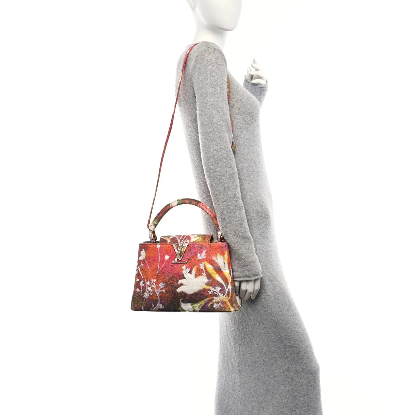 X SAM FELLS Canvas Embroidered Arty Capucines PM Multicolor