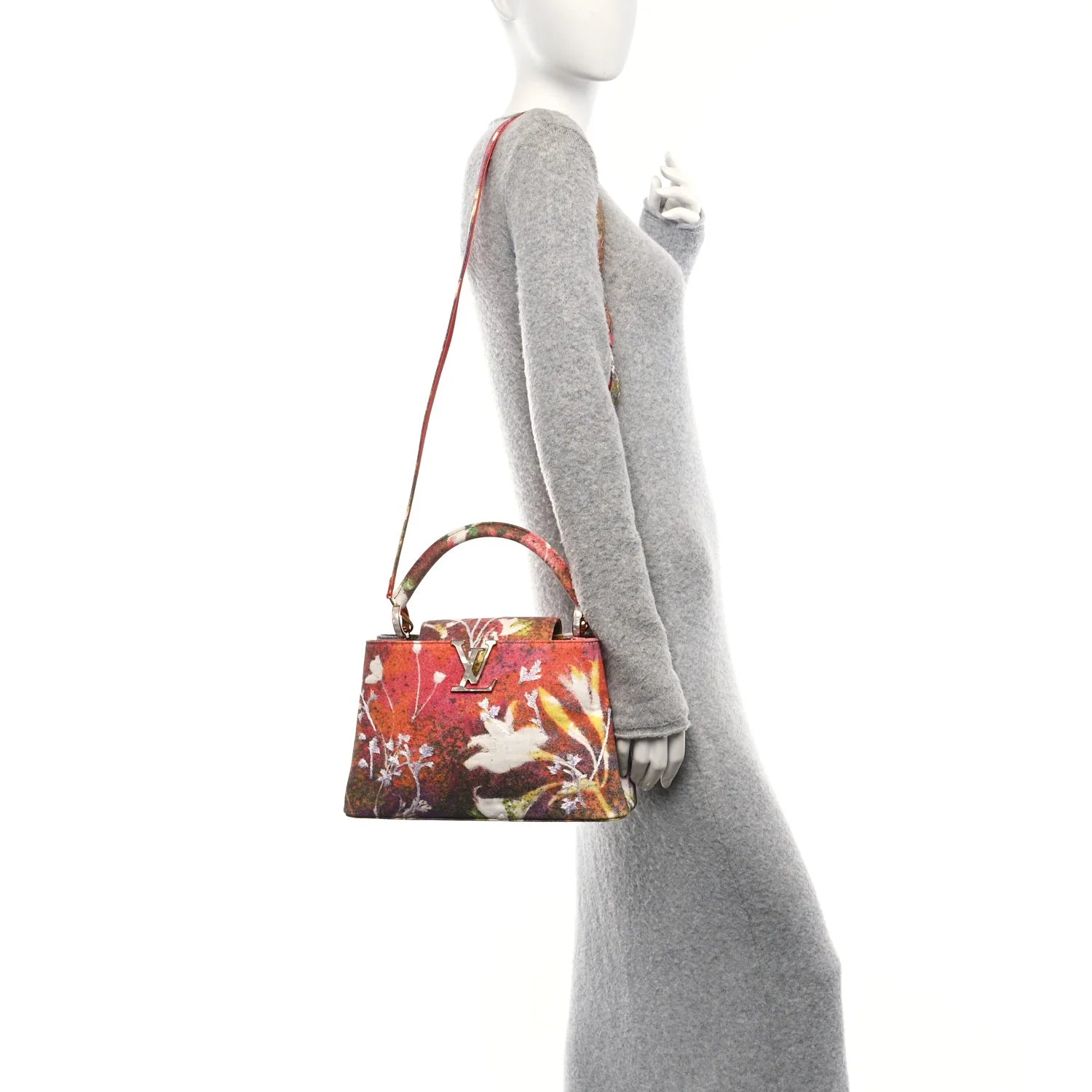 X SAM FELLS Canvas Embroidered Arty Capucines PM Multicolor