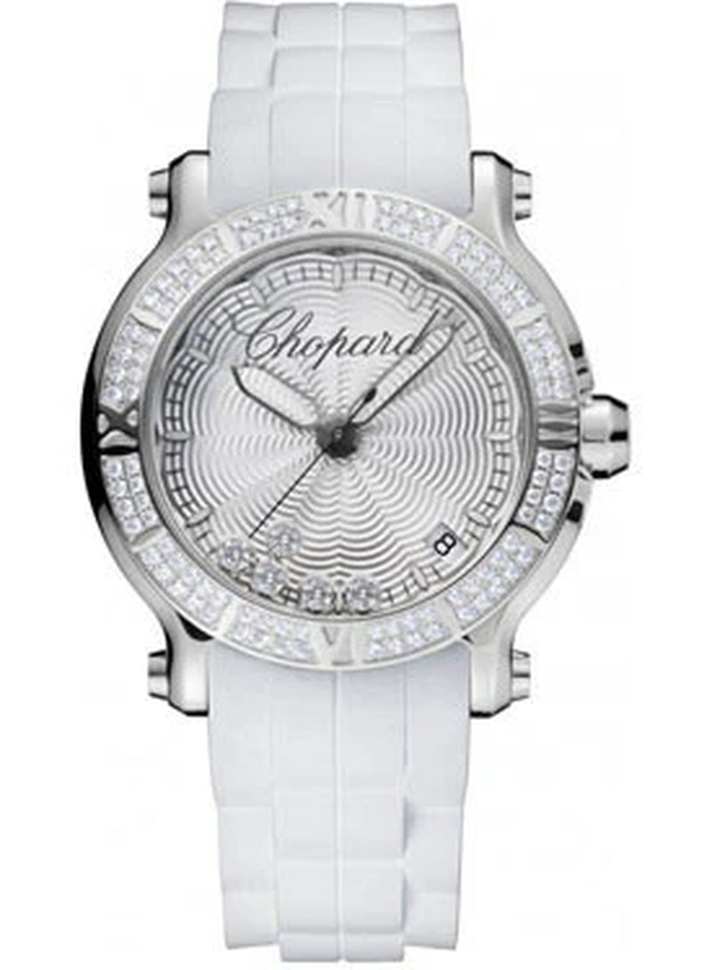 '- Happy Sport - round Medium - Stainless Steel - Rubber Strap