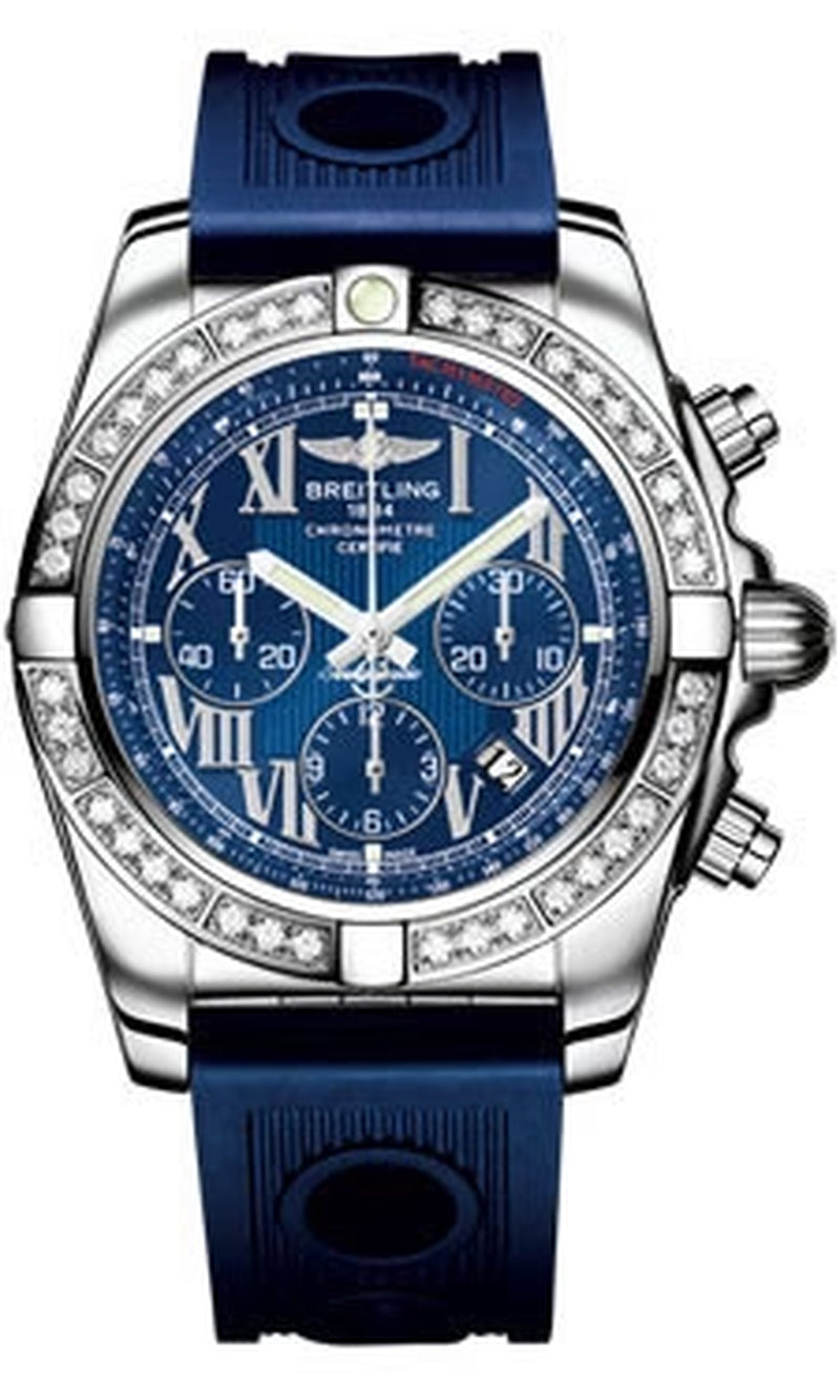 '- Chronomat 44 Steel 40 Diamond Bezel - Ocean Racer Strap