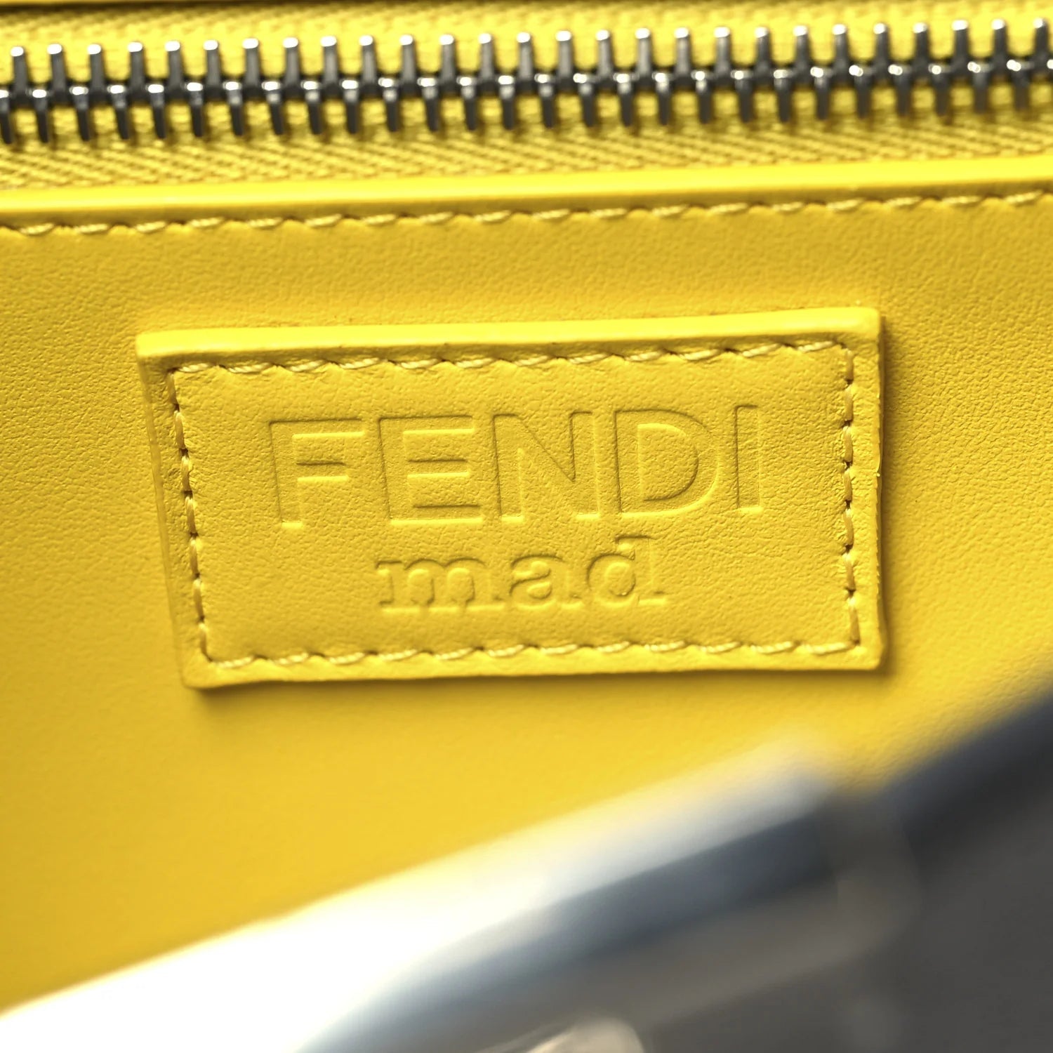 X MA YANSONG Cuoio Romano Aluminum Bi-Color Mini Peekaboo I SEE U Satchel Grey Yellow