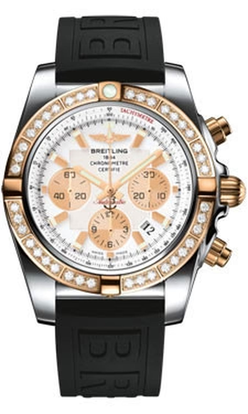 '- Chronomat 44 Steel and Rose Gold 40 Diamond Bezel - Diver Pro III Strap