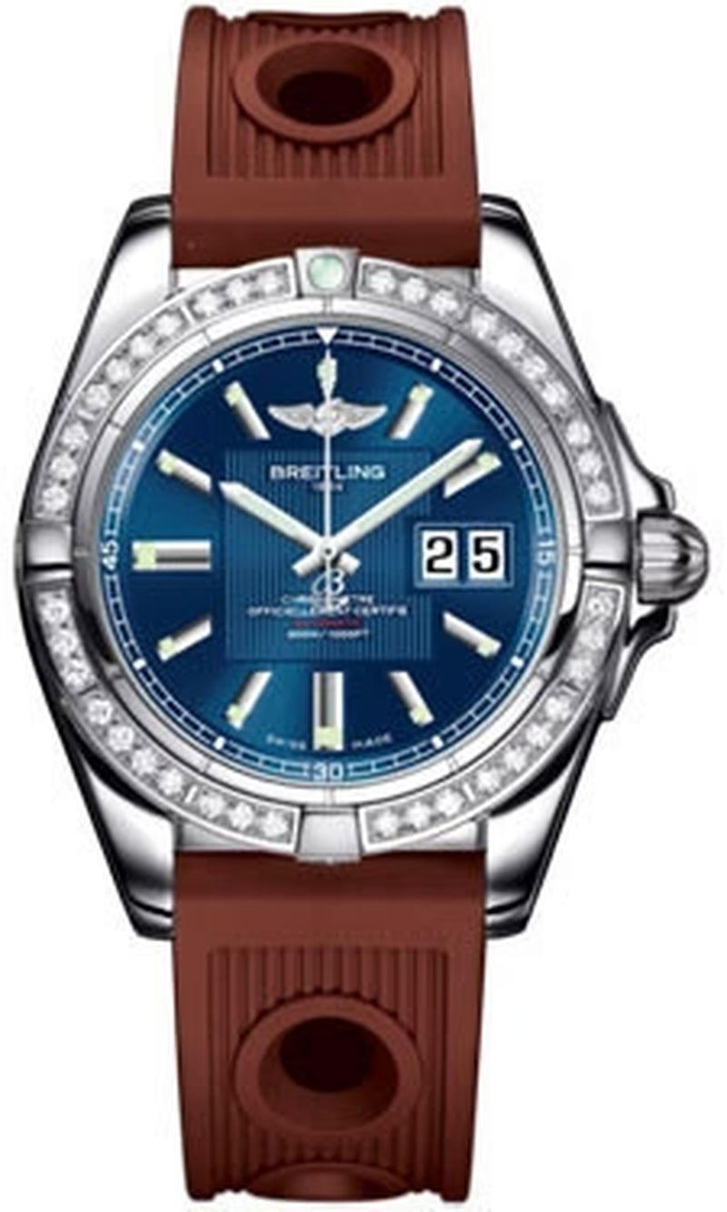 '- Galactic 41 Stainless Steel - Diamond Bezel - Ocean Racer Strap