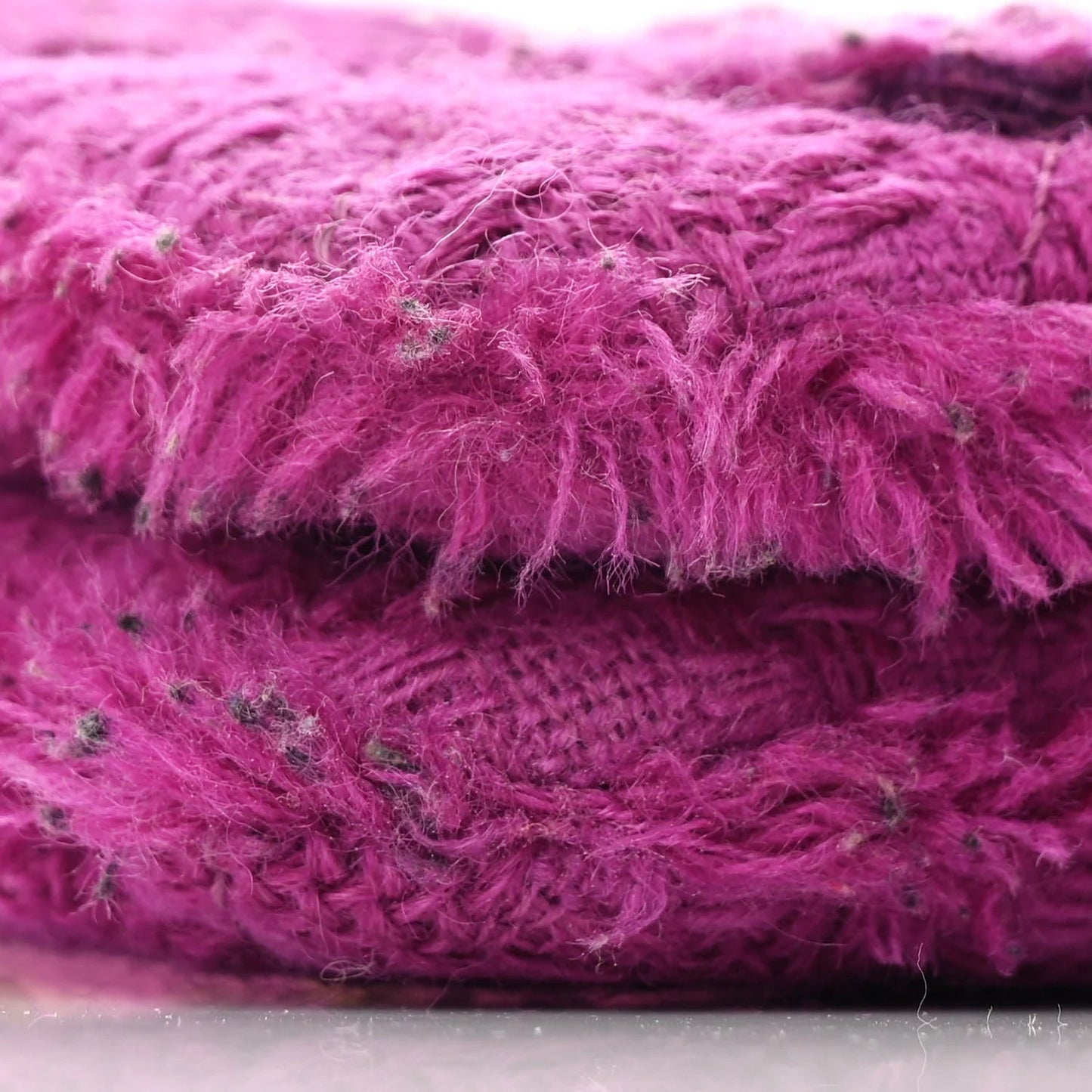 Wool Tweed Giant Logo Waist Bag Magenta