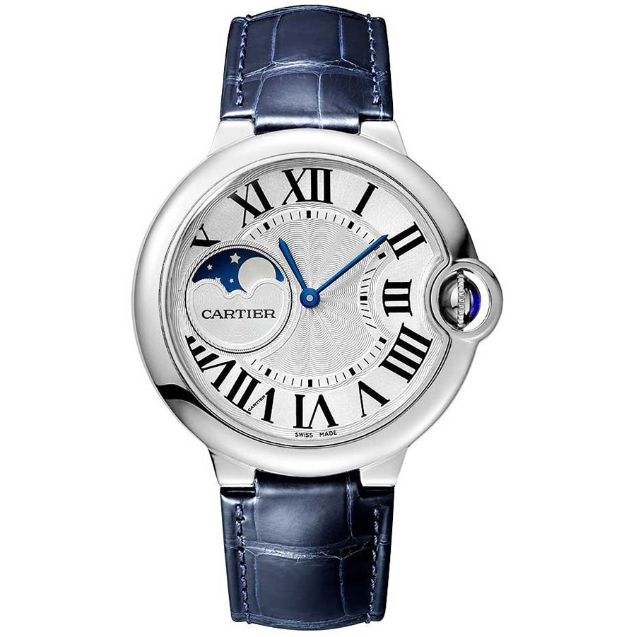 Cartier Ballon Bleu De Cartier 37mm WSBB0020 Silver Moon Phases Dial
