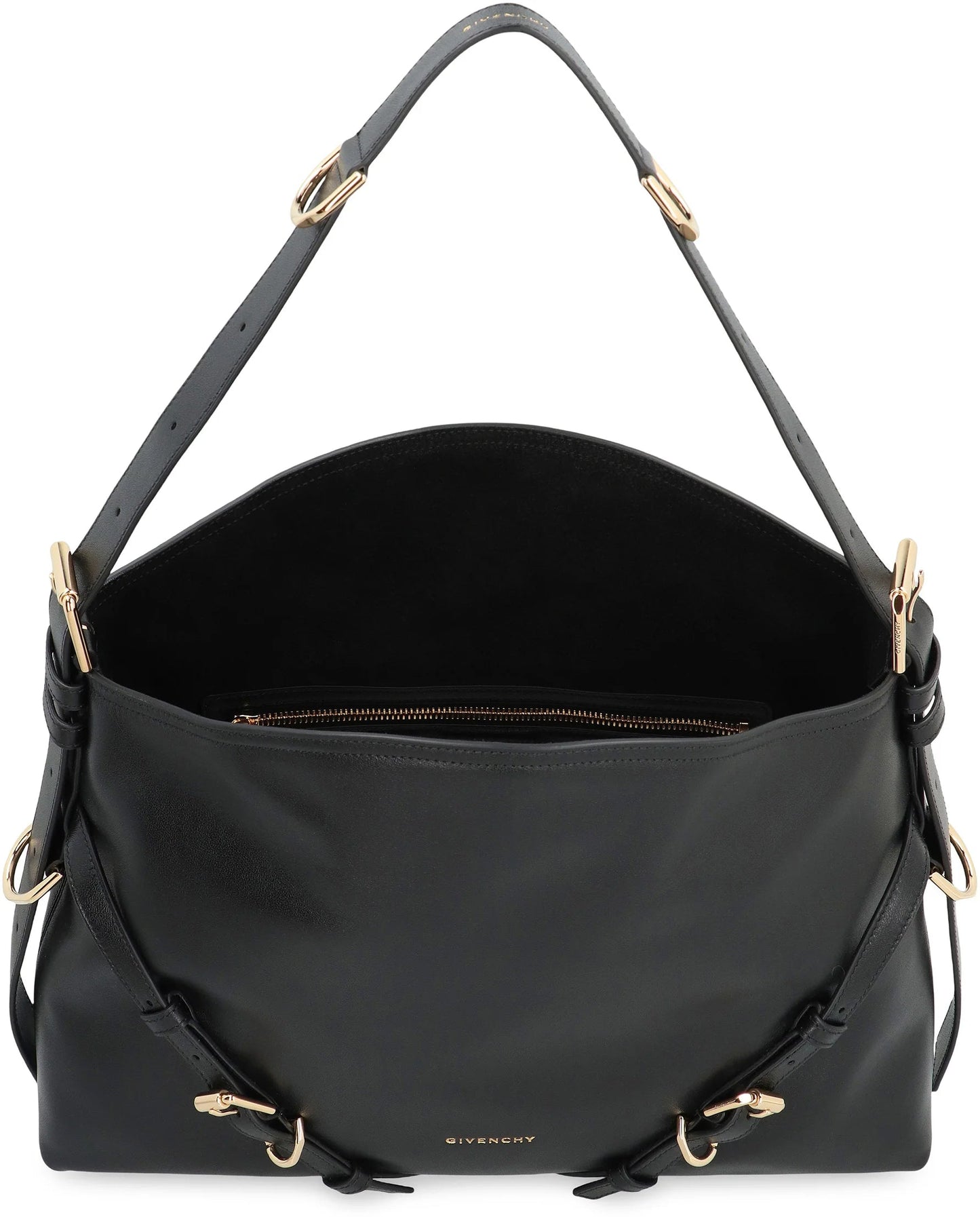 VOYOU MEDIUM BLACK BAG in GLOSSY LEATHER