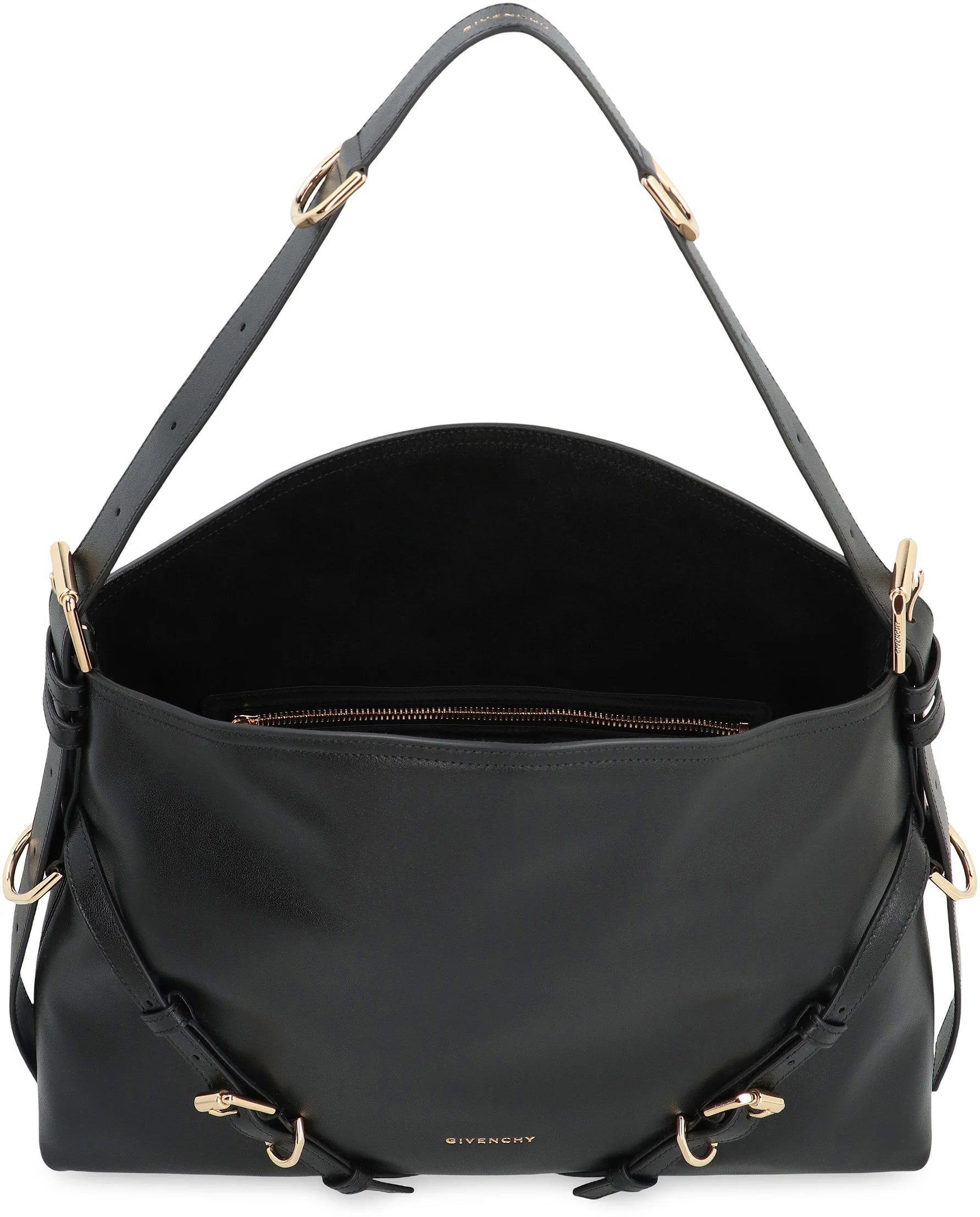 VOYOU MEDIUM BLACK BAG in GLOSSY LEATHER