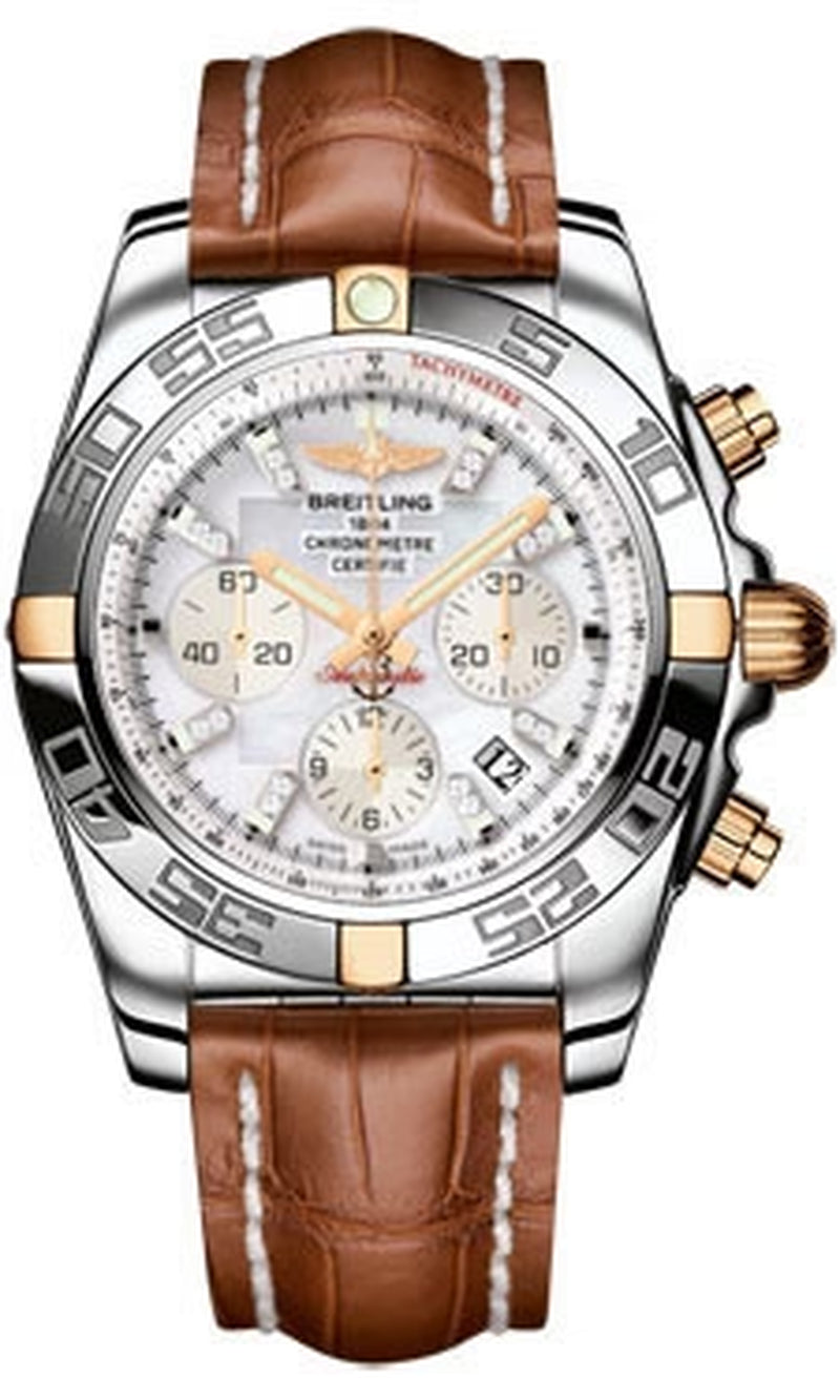 '- Chronomat 44 Two-Tone Polished Bezel - Croco Strap