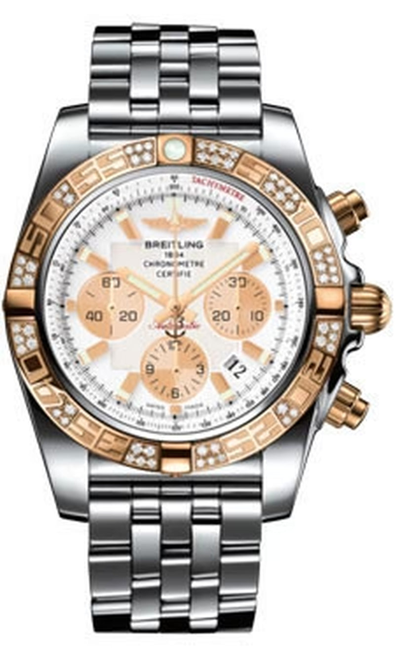 '- Chronomat 44 Steel and Rose Gold 60 Diamond Bezel - Pilot Bracelet - Steel