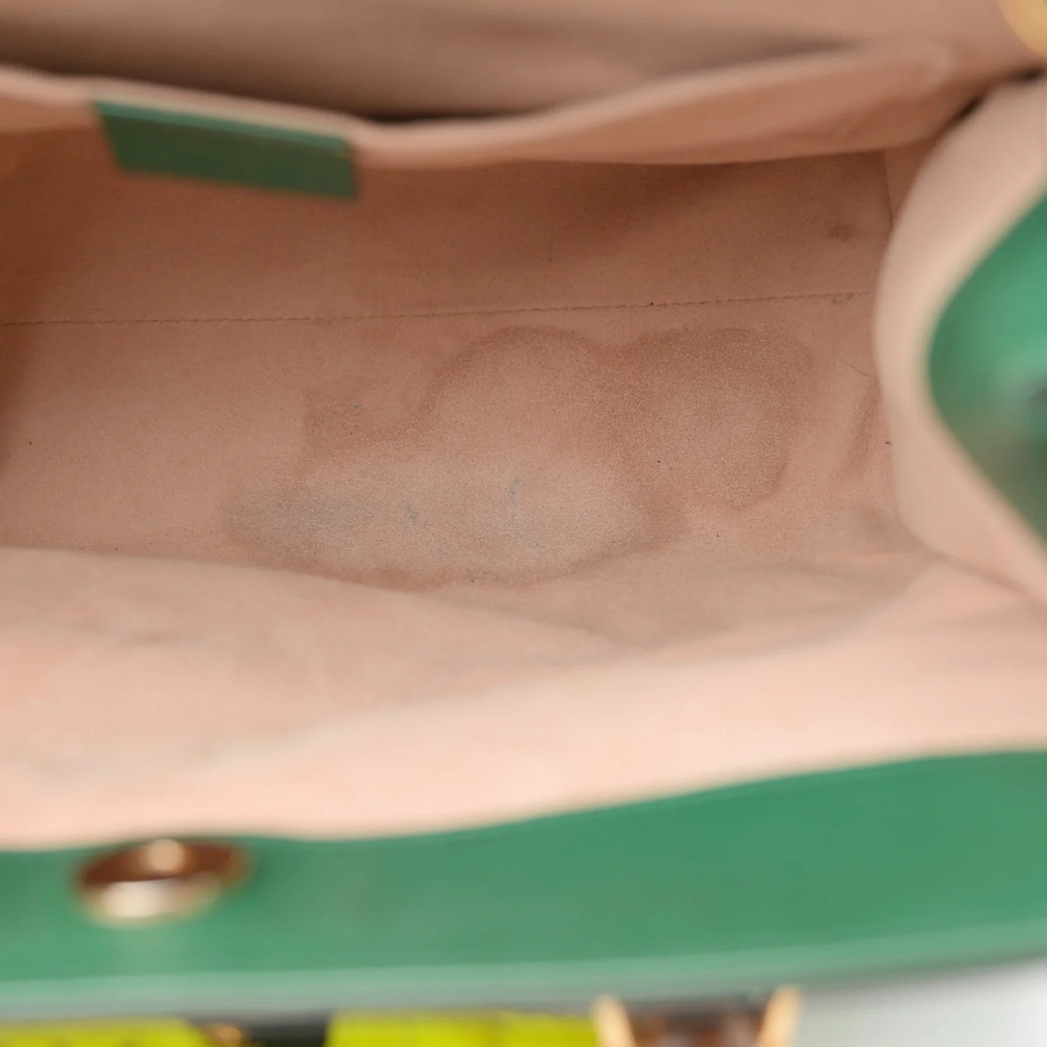 Wonka Grain Calfskin Small Diana Tote Bag Green Yellow Fluo