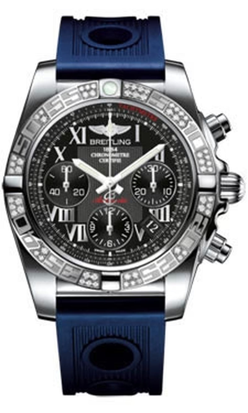 '- Chronomat 41 Steel Diamond Bezel - Ocean Racer Strap