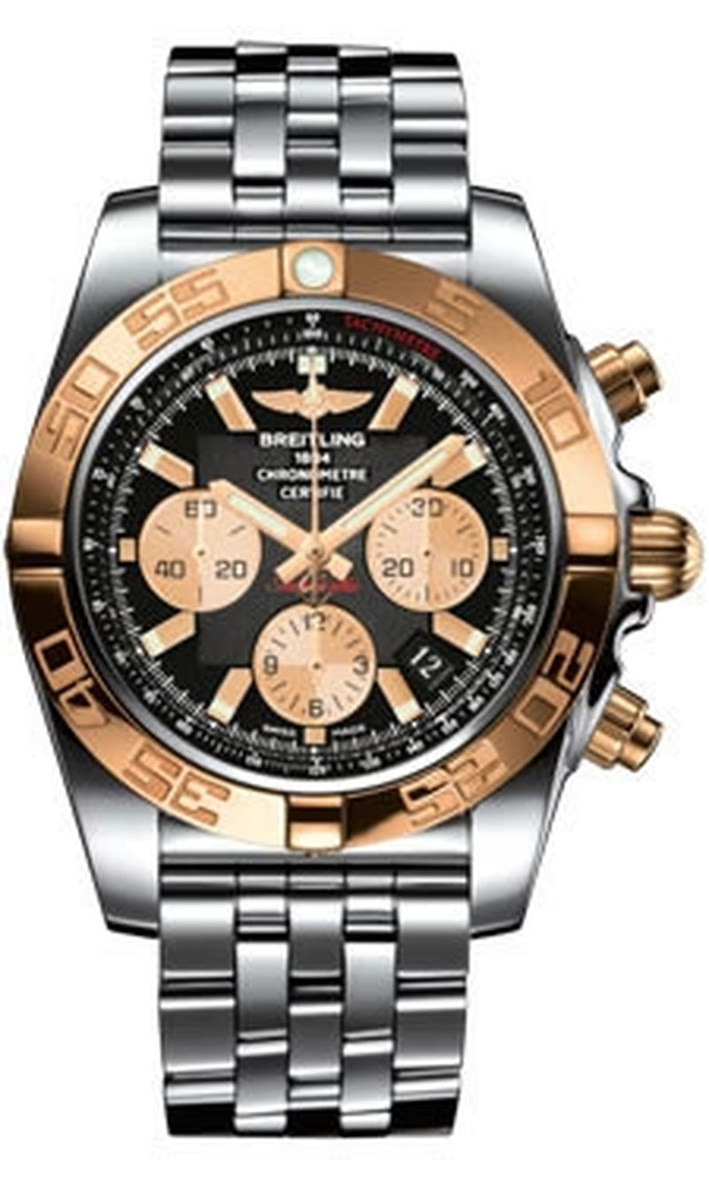 '- Chronomat 44 Steel and Rose Gold Polished Bezel - Pilot Steel Bracelet