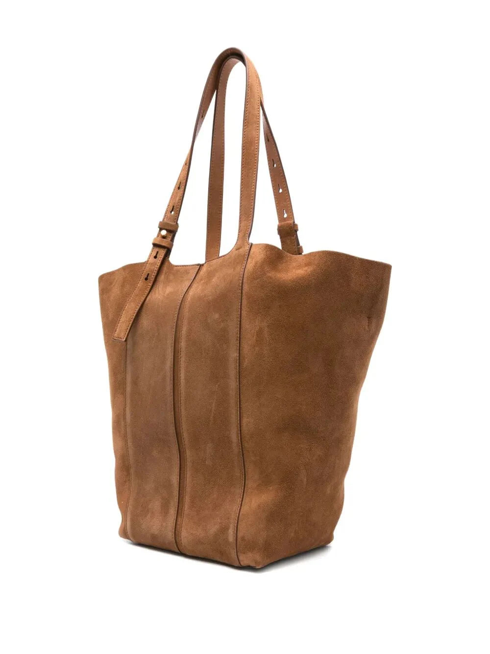 "24.7" FRINGED PALMELLATO LEATHER and SUEDE BODY GOLD METAL DETAILS