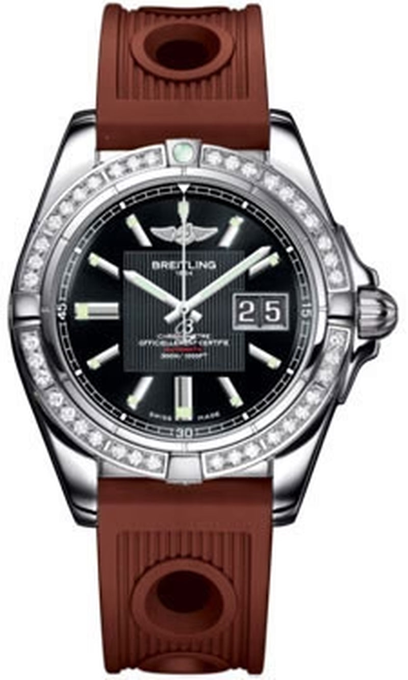 '- Galactic 41 Stainless Steel - Diamond Bezel - Ocean Racer Strap