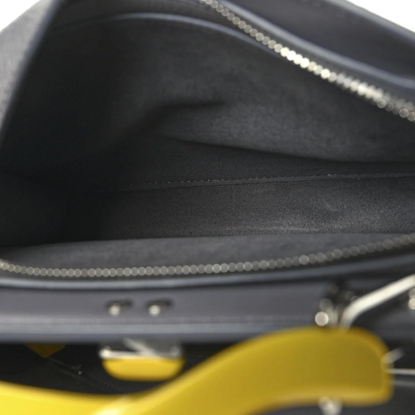 X MA YANSONG Cuoio Romano Aluminum Bi-Color Mini Peekaboo I SEE U Satchel Grey Yellow