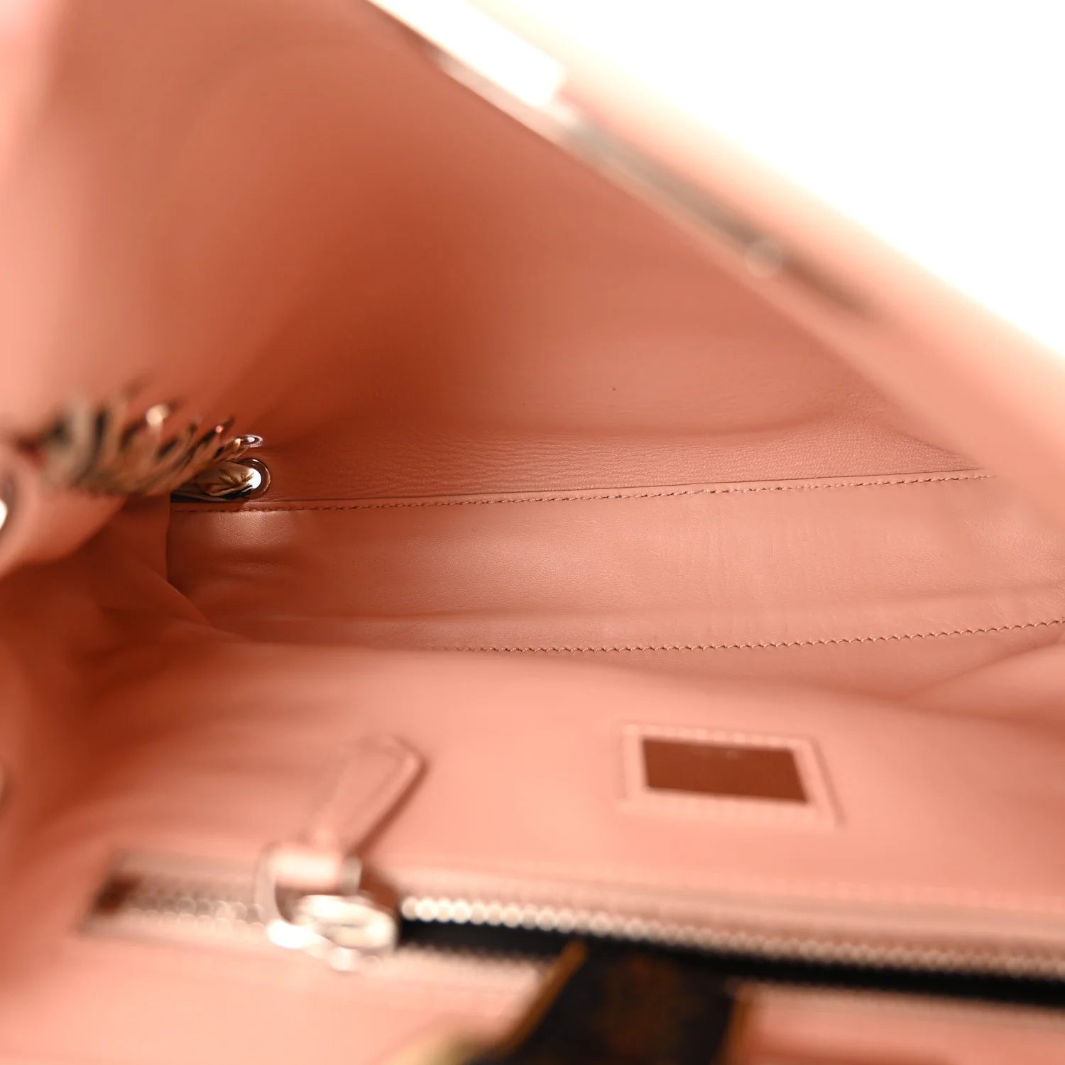 Vitello Seta Shiny Nappa Ribbon Lace up Floral Medium Peekaboo Iconic Satchel Baby Pink Multicolor