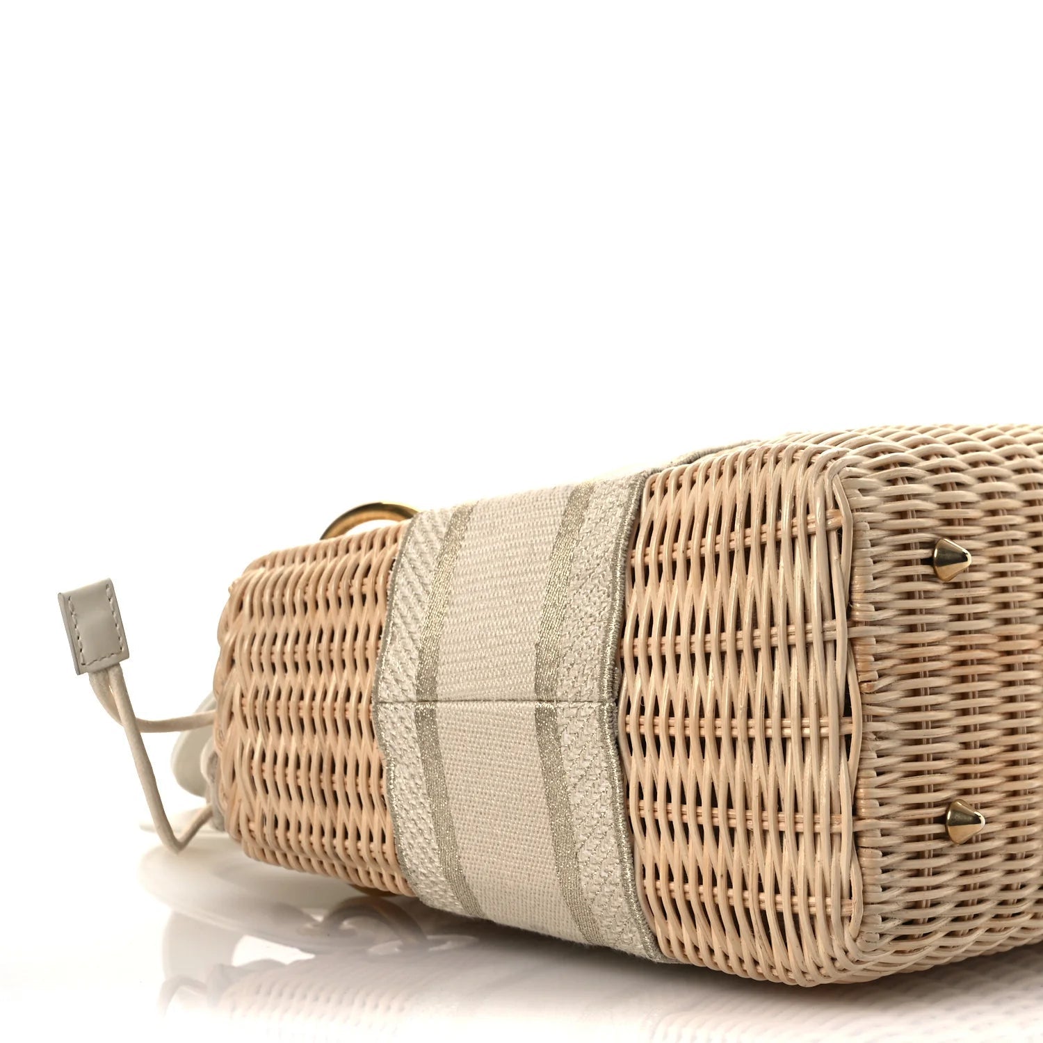 Wicker Oblique Medium Lady Dior Bag Beige