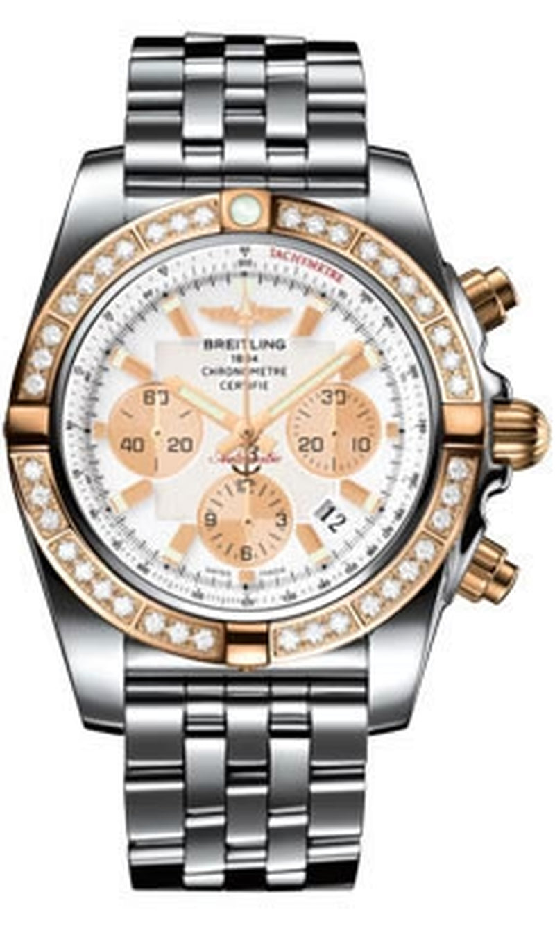 '- Chronomat 44 Steel and Rose Gold 40 Diamond Bezel - Steel Pilot Bracelet